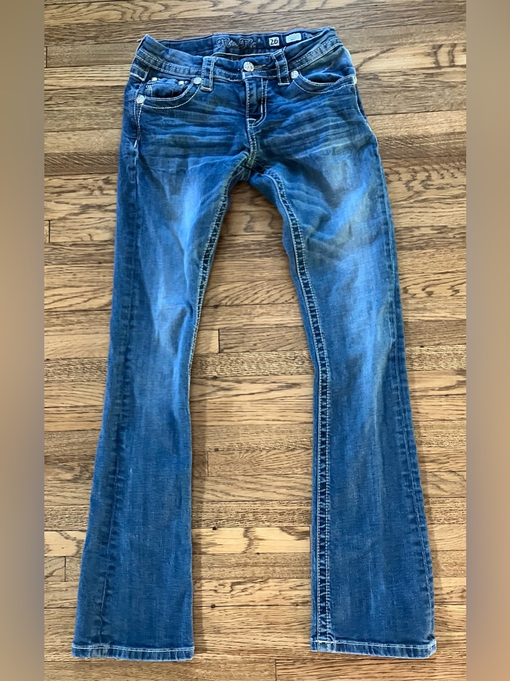Miss Me Signature Boot Jeans Medium Wash Bling 26 x 33